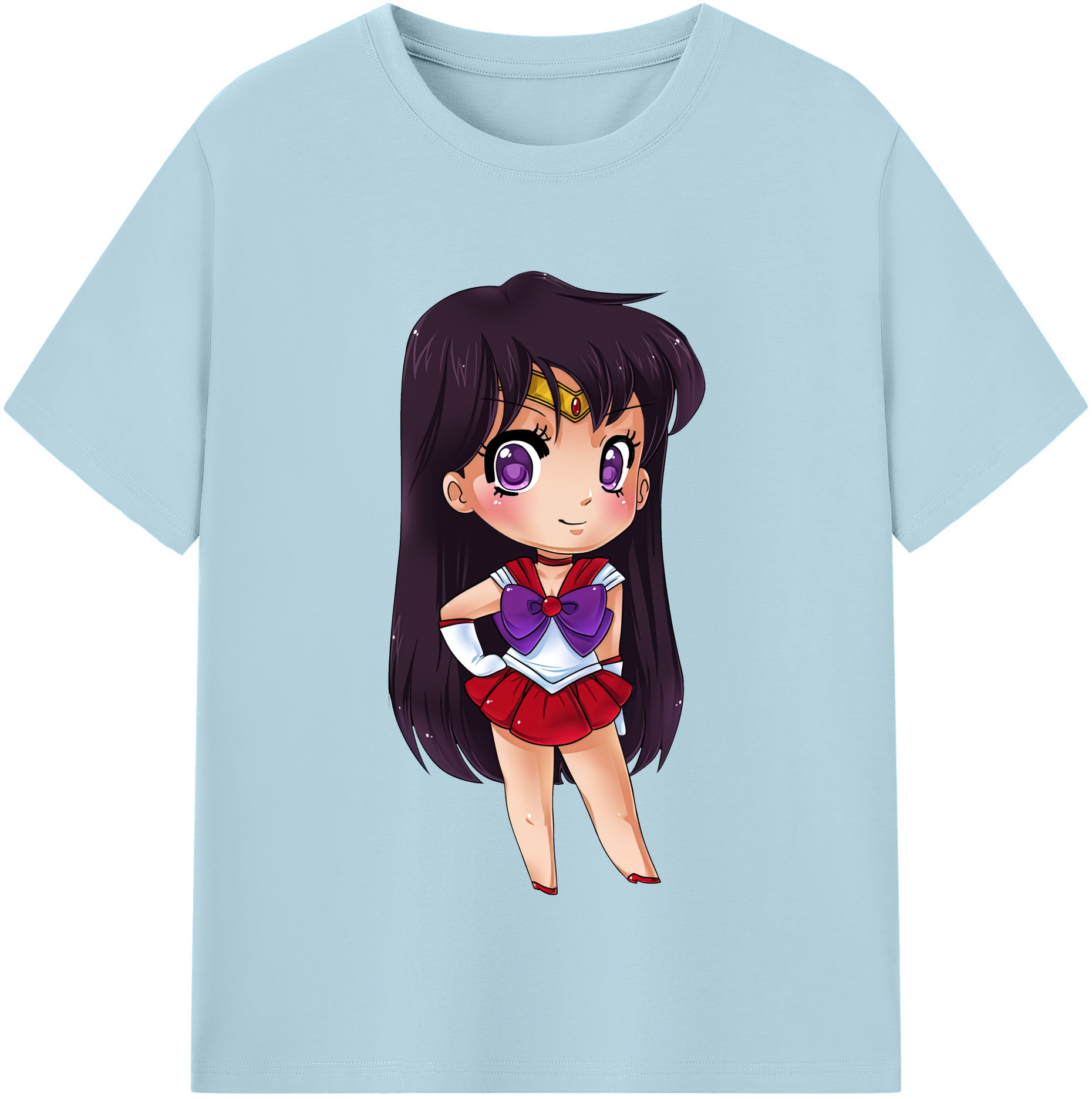 （画像用） 美少女戦士セーラームーン 火野レイ ひの レイ Sailor Moon Hino Rei （セーラーマーズ,Sailor Mars） 綿100％半袖Tシャツ（フロントプリント）